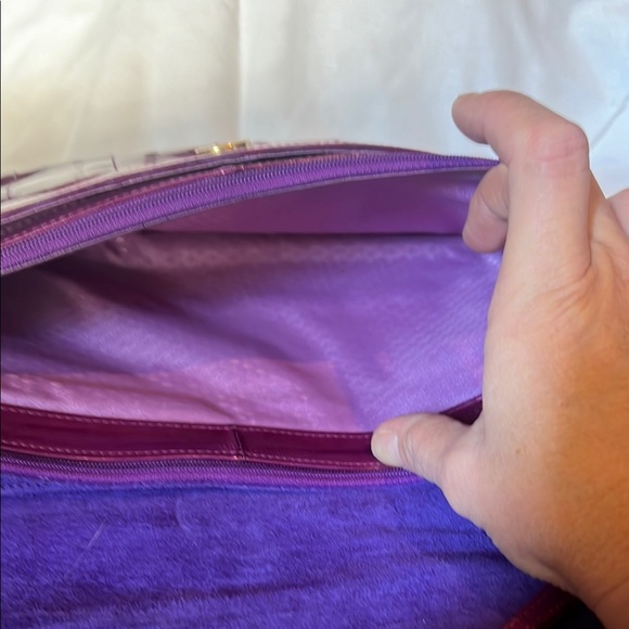 Burgundy Leather Clutch - Picture 5 of 6